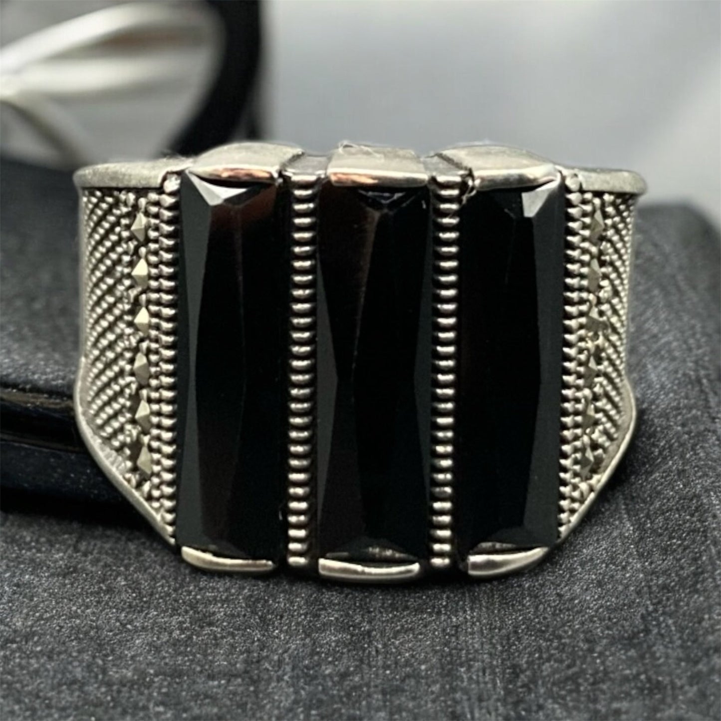 ChevalièreA rgent Onyx Homme - Élégance silverixshops