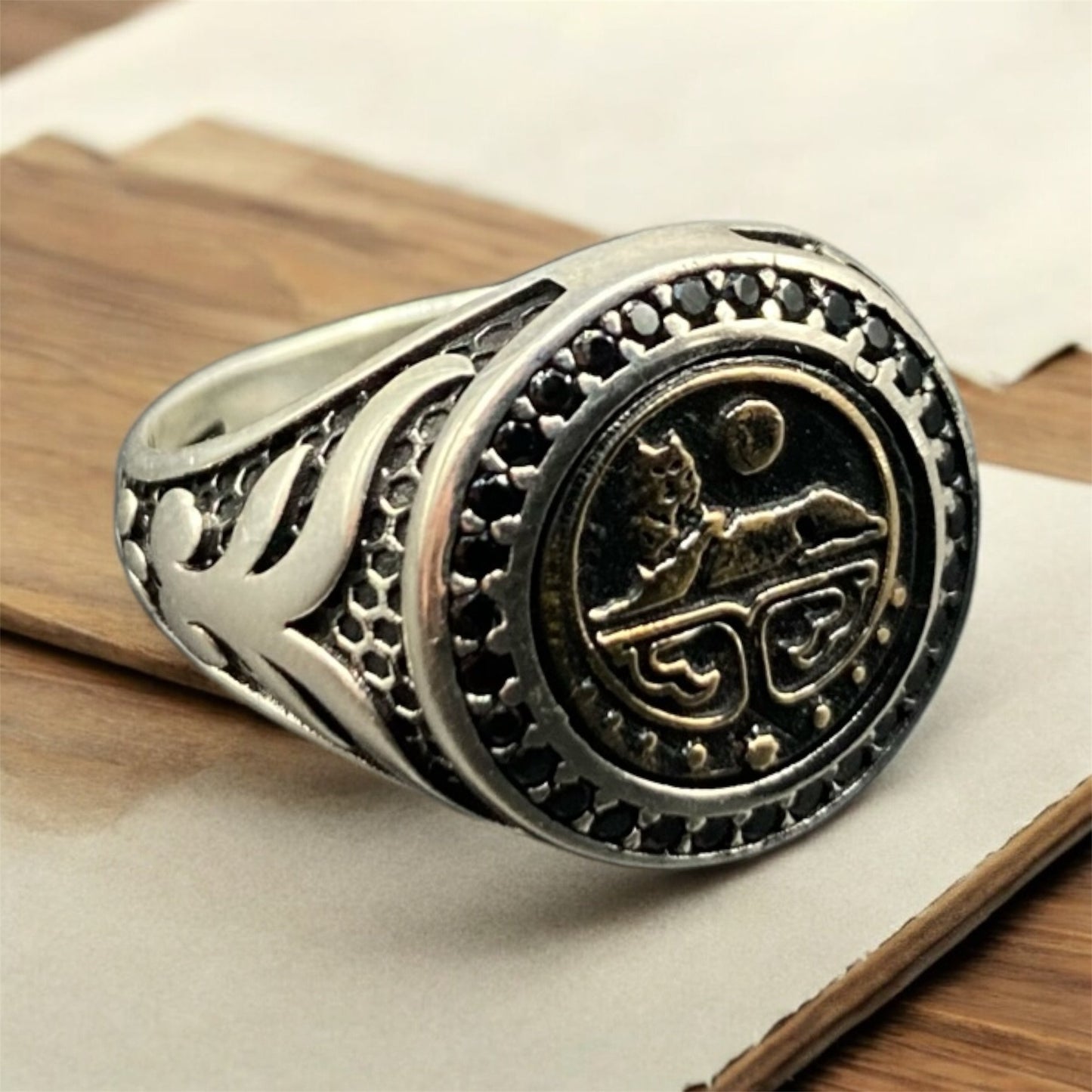 Chevalière Argent Zircon Loup – Élégant silverixshops