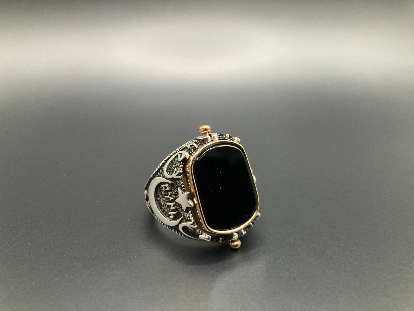Chevalière Bague argent Azerbaïdjan Onyx silverixshops