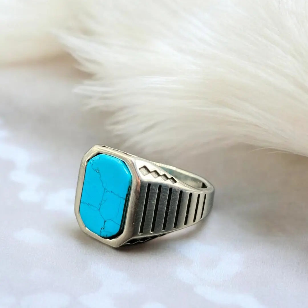 Chevalière Argent Massif Onyx Turquoise Homme | Élégance et Style silverixshops