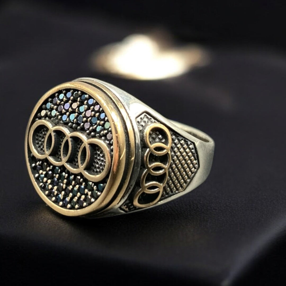 Chevalière Argent Zircon Audi Homme : Élégance et Performance silverixshops