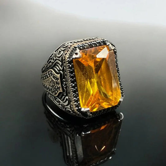 Chevalière Argent 925 Onyx et Zircons – Élégance et Raffinement silverixshops