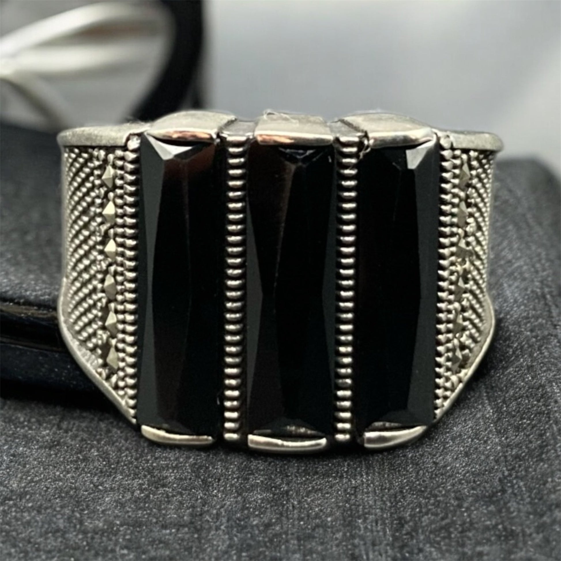 ChevalièreA rgent Onyx Homme - Élégance silverixshops