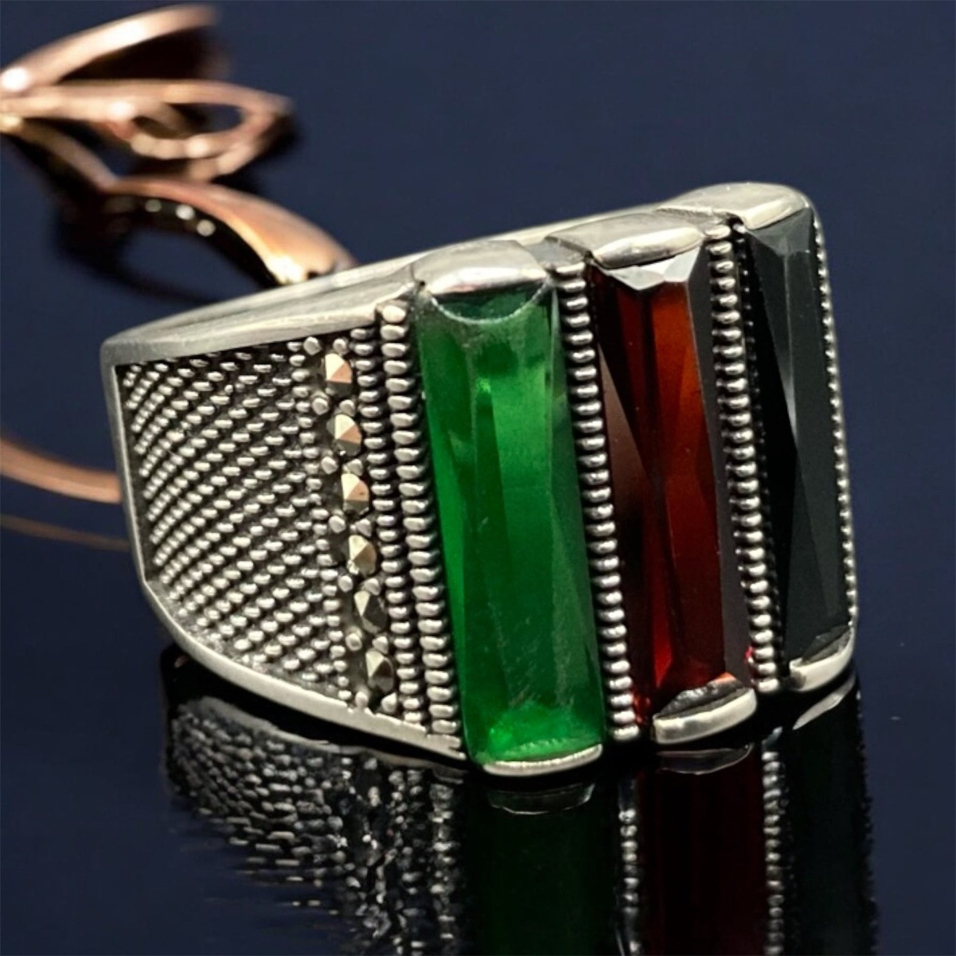 Chevalière Argent Onyx Zircon - Élégance silverixshops