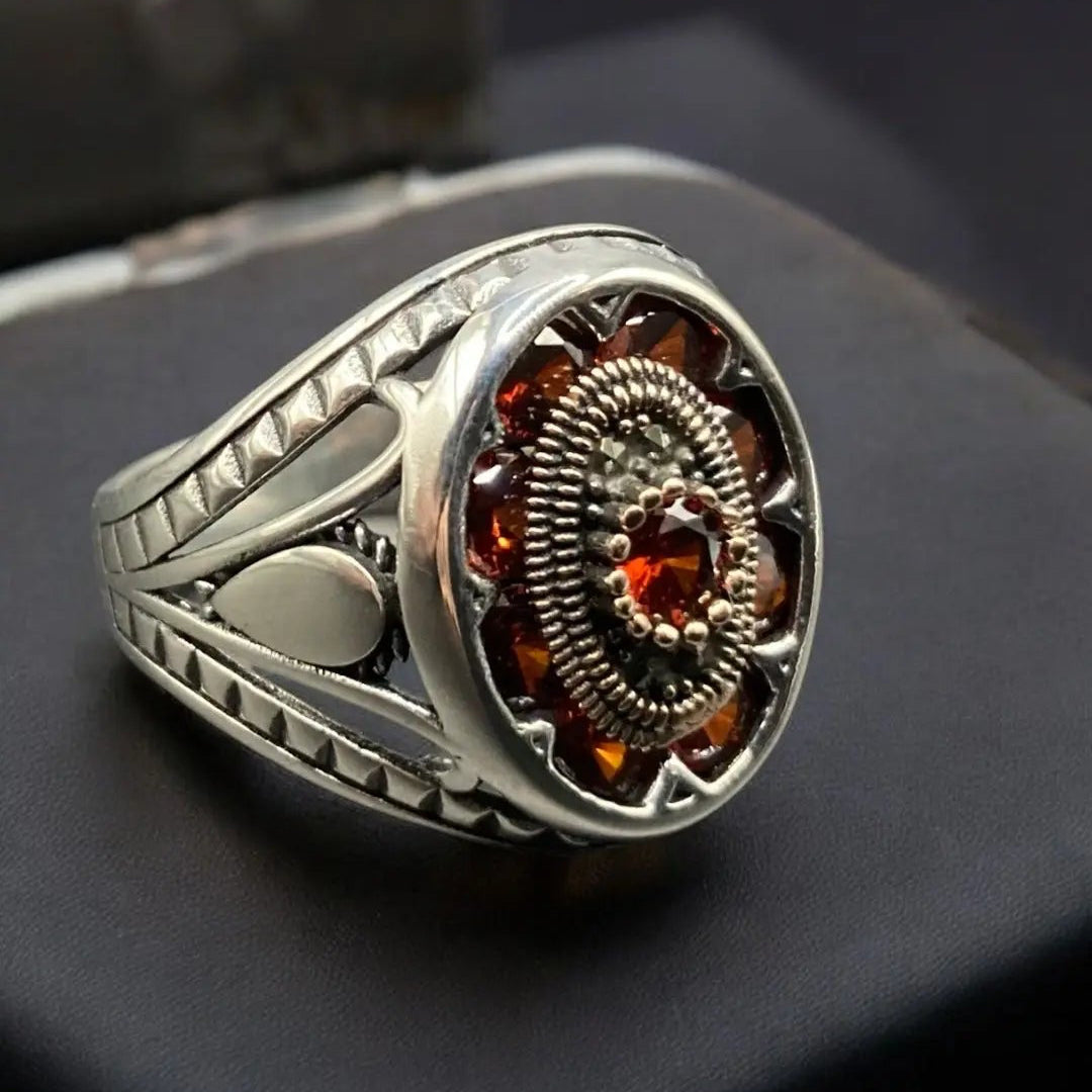 Chevalière Argent Onyx Rouge – Élégance et Distinction silverixshops