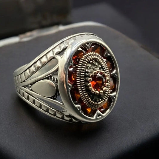 Chevalière Argent Onyx Rouge – Élégance et Distinction silverixshops