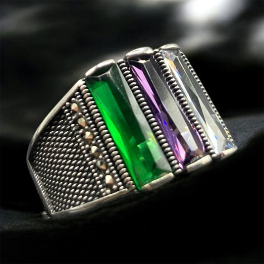 Chevalière Argent Onyx Zircon Homme - Élégance silverixshops