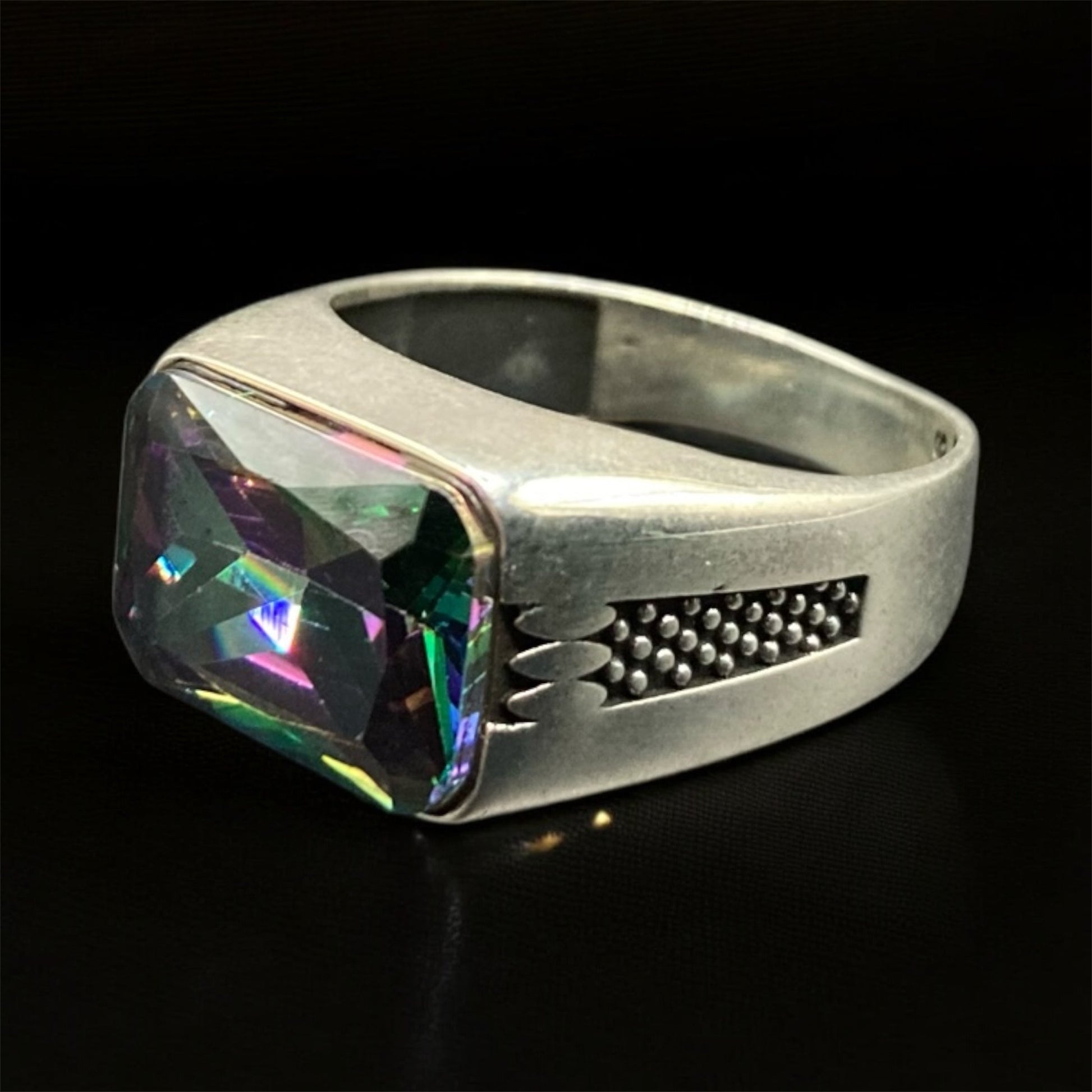 Bague Argent Sterling Ottoman Artisanale Pour Lui Zircon | Élégance et Brillance silverixshops