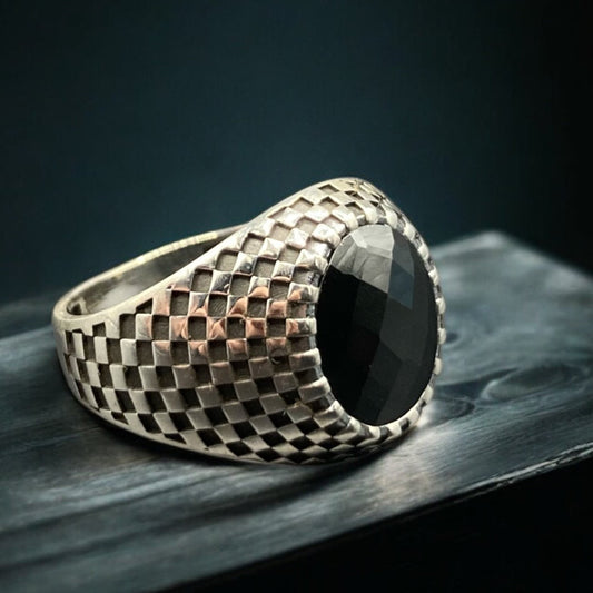 Chevalière Argent Luxe Artisanale Onyx Finisher-Élégance et Brillance silverixshops