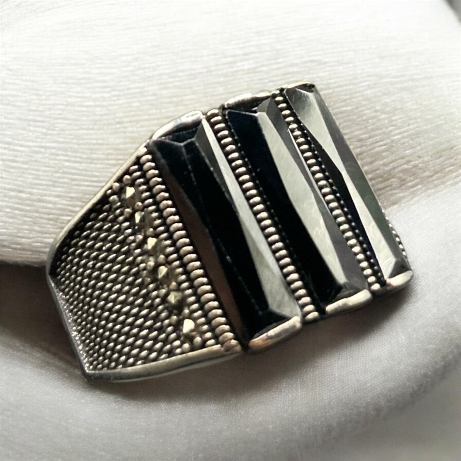 ChevalièreA rgent Onyx Homme - Élégance silverixshops