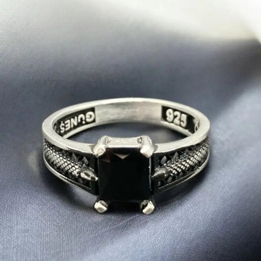 Chevalière Argent Onyx Griffe Aigle-Élégance et Brillance silverixshops