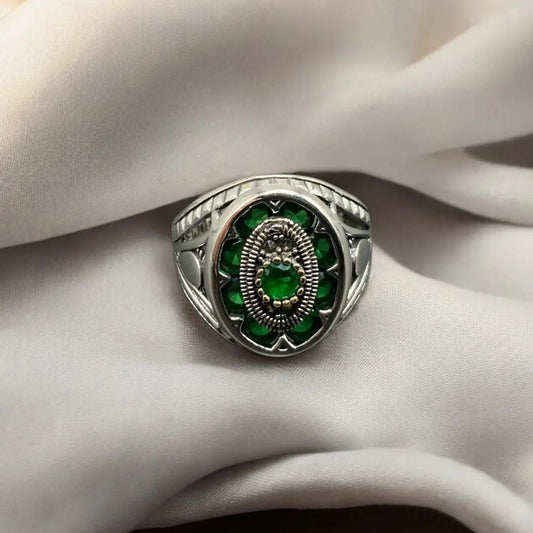 Chevalière Argent Onyx Vert – Élégance et Raffinement silverixshops
