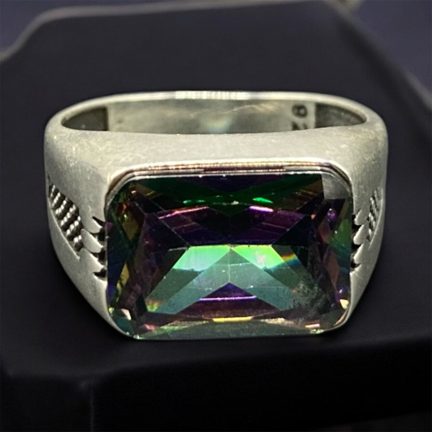 Bague Argent Sterling Ottoman Artisanale Pour Lui Zircon | Élégance et Brillance silverixshops