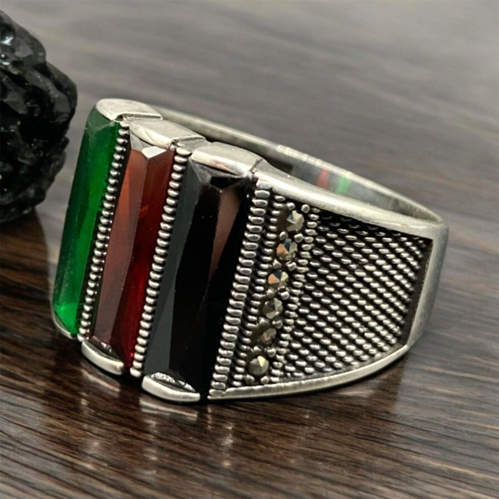 Chevalière Argent Onyx Zircon - Élégance silverixshops