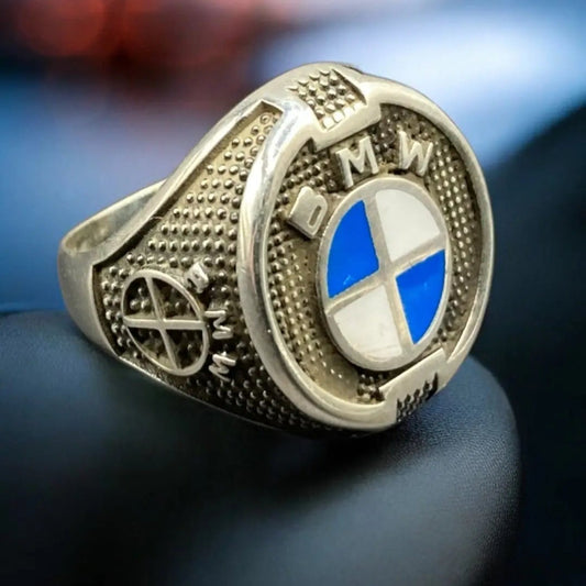 Chevalière Argent Sport BMW Homme | Élégance et Performance silverixshops