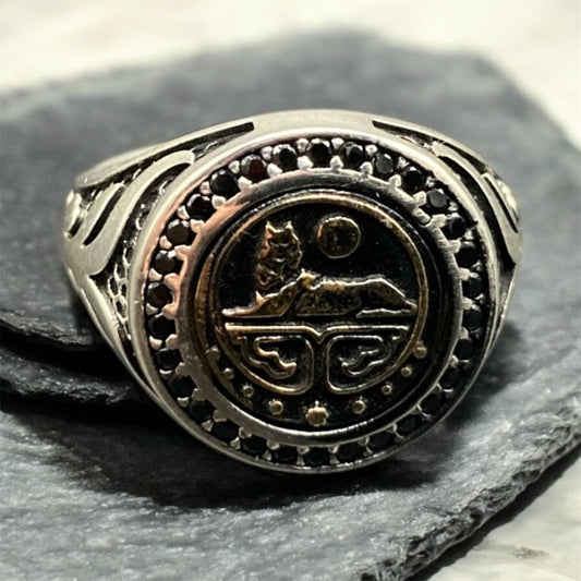 Chevalière Argent Zircon Loup – Élégant silverixshops