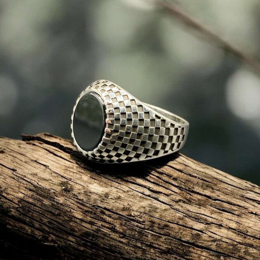 Chevalière Argent Luxe Artisanale Onyx Finisher-Élégance et Brillance silverixshops