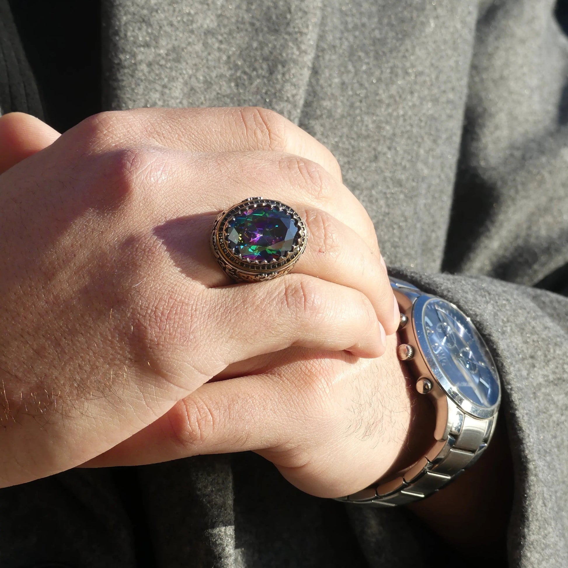 Chevalière argent 925 homme onyx - silverixshops
