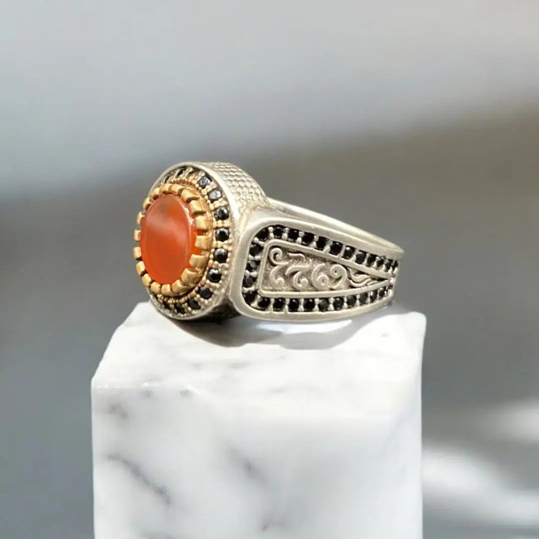 Chevalière Argent Onyx Zircon - Élégance silverixshops